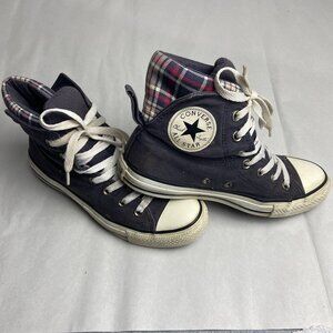 CONVERSE Gray Plaid Chuck Taylor Dual Collar High Top‎ Mens 5 Womens 7 132375C